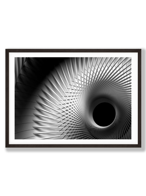 3d Industrial Background Black and White Art Poster Print 1