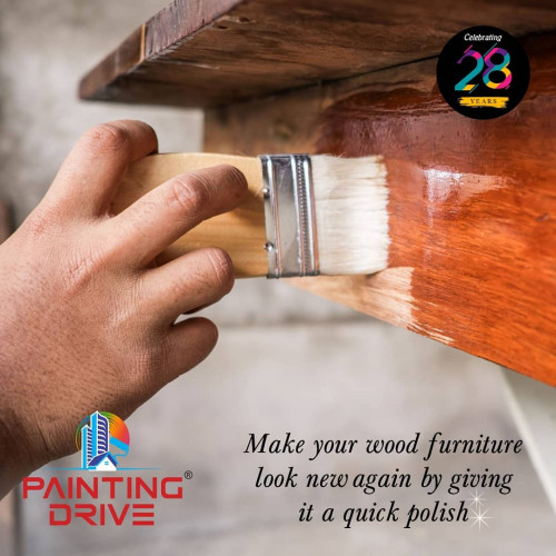 Wood polish done by painting drive