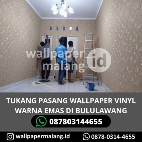 TUKANG PASANG WALLPAPER VINYL WARNA EMAS DI BULULAWANG